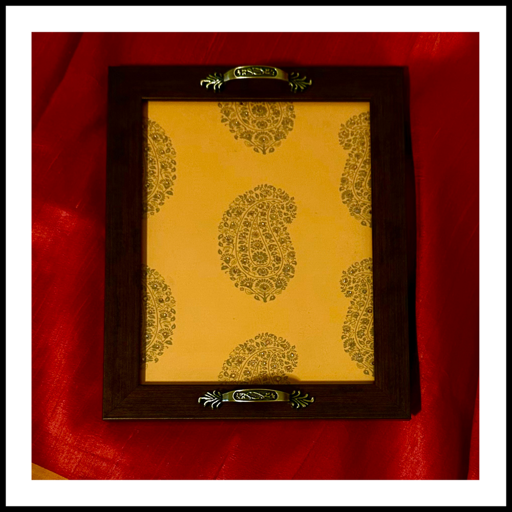 Mustard Paisley Rectangular Tray