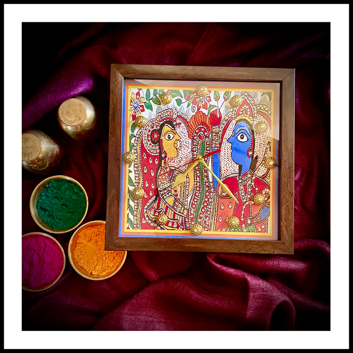 Colourful Radha Krishna Clock