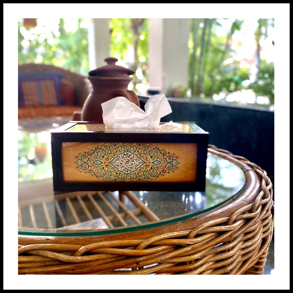 Beige Mughal Tissue Box