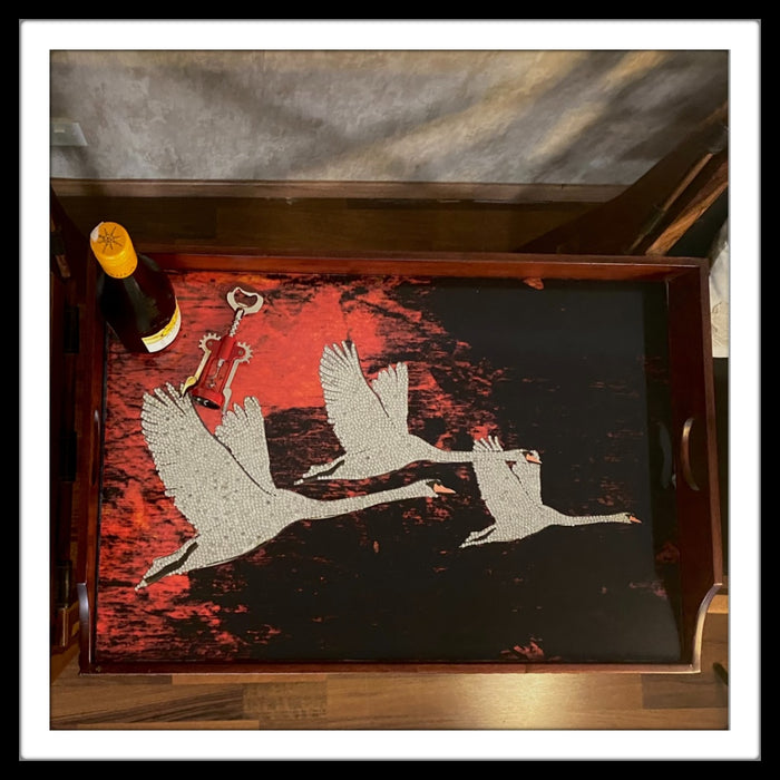 Cranes in the Wild Butler/Side Table