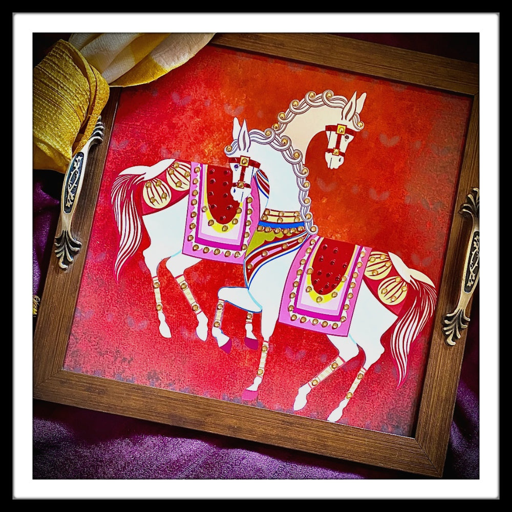 Ceremonial Horses Square Tray