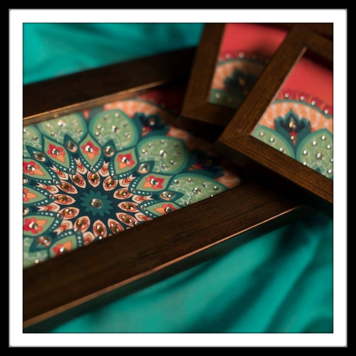 Rose Red Floral Tray & 2 Coasters Set - Footprints Forever