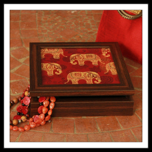 Red Elephant Jewellery Box - Footprints Forever