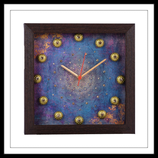 Abstract Purple  Clock - Footprints Forever