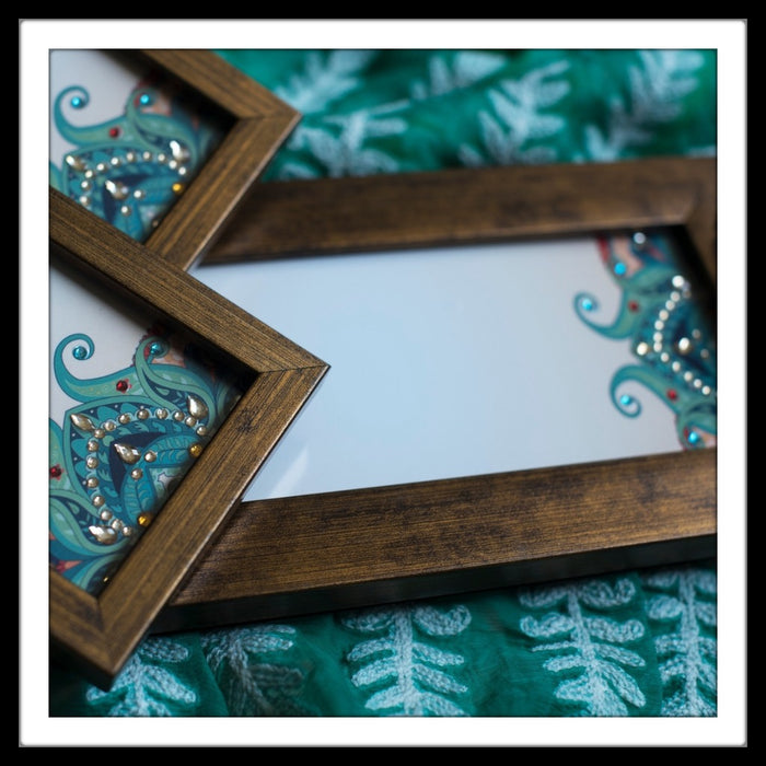 White & Green Floral Tray & 2 Coasters - Footprints Forever
