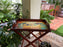 Bright Blue & Green Peacock Butler Side Table