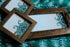 White & Green Floral Tray & 2 Coasters - Footprints Forever