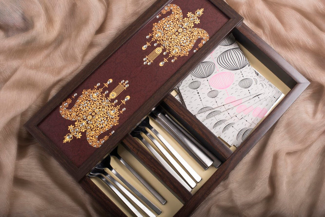 Maroon Double Paisley Spoon rack/Organizer - Footprints Forever