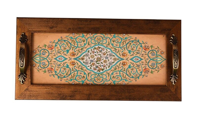 Cream Mughal Tray & 2 Coasters - Footprints Forever