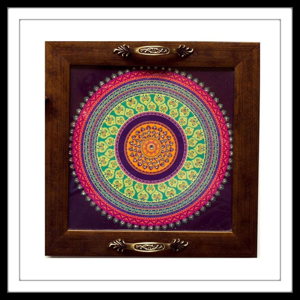 Purple Mandala Square Tray - Footprints Forever